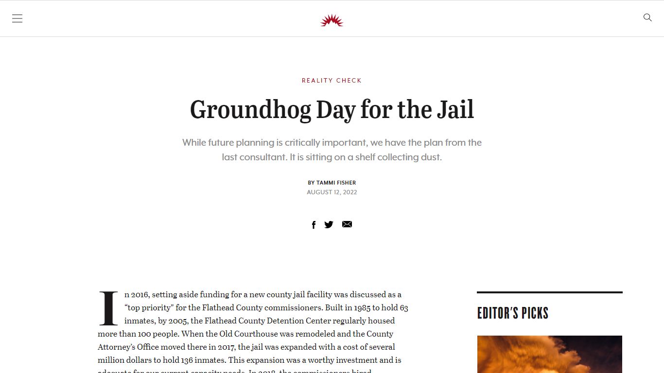 Groundhog Day for the Jail - Flathead Beacon